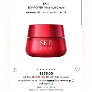 SK-II Skinpower Advanced Cream 80mL Brand New In Box